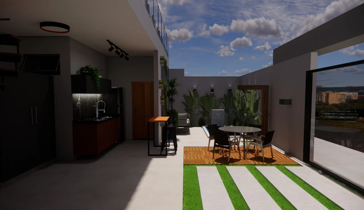 Modelo Casa Premium de 100m² - área gourmet externa