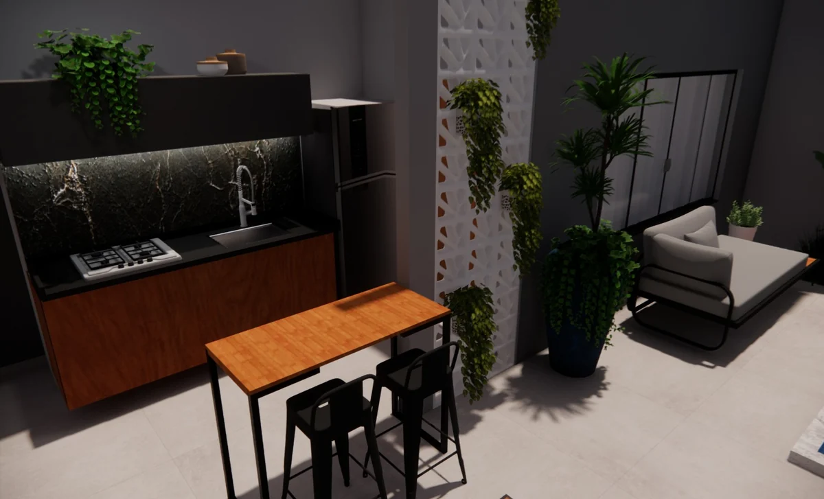 Cozinha integrada à área social