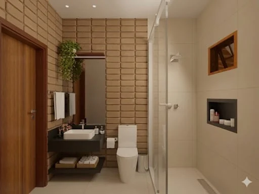 Banheiro completo de casa Fênix